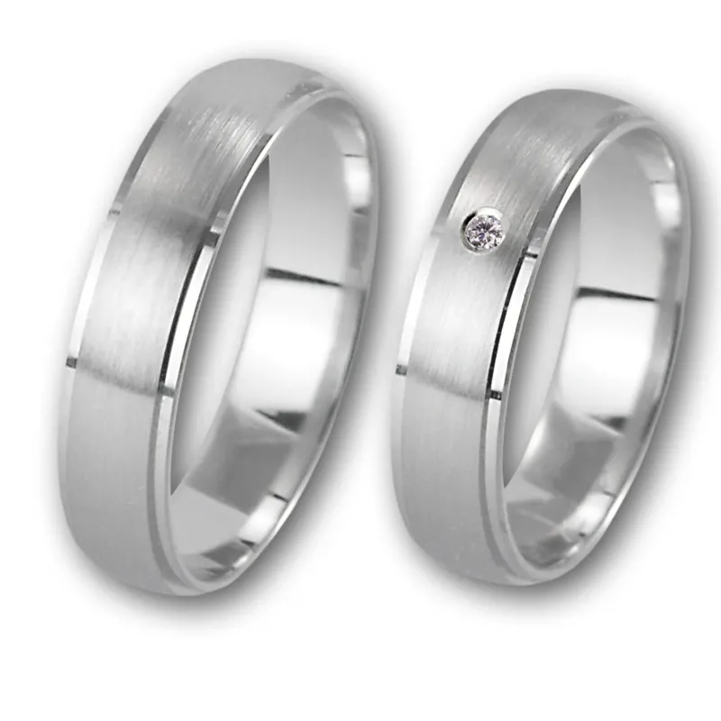 Linden Trauringe / Eheringe Wettingen mit Diamant 0.0135 ct. - 076/077