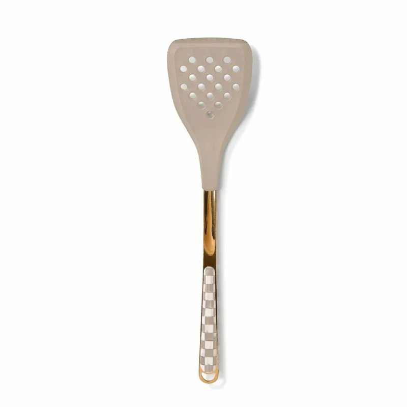 Mocha Check Slotted Spatula - MacKenzie - Childs 2025 Collection - |VESIMI Design|