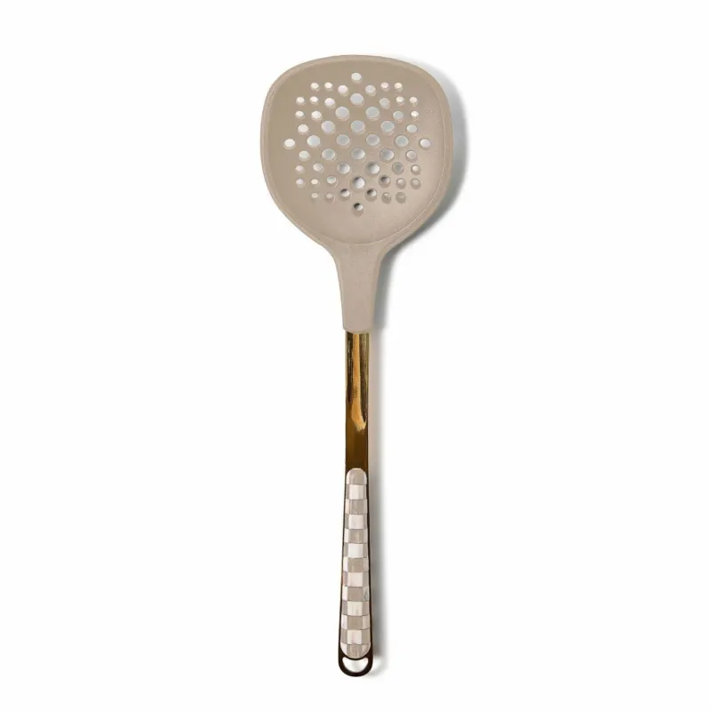 Mocha Check Slotted Turner - MacKenzie - Childs 2025 Collection - |VESIMI Design|