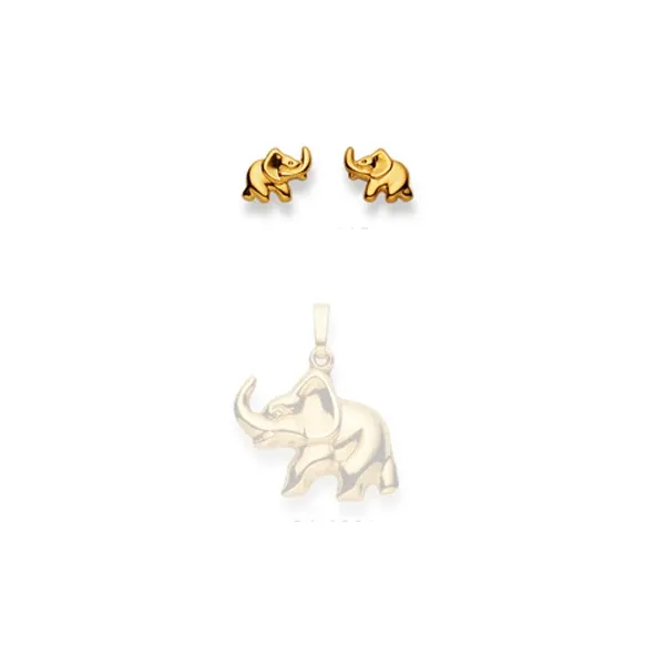 Ohrstecker Einzel Elefant – 750 Gelbgold, poliert - 1163.02735/0001