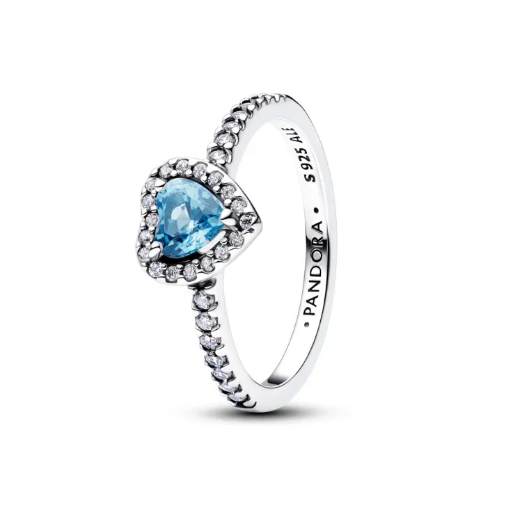 Pandora Erhabenes Hellblaues Herz Ring - 198421C10