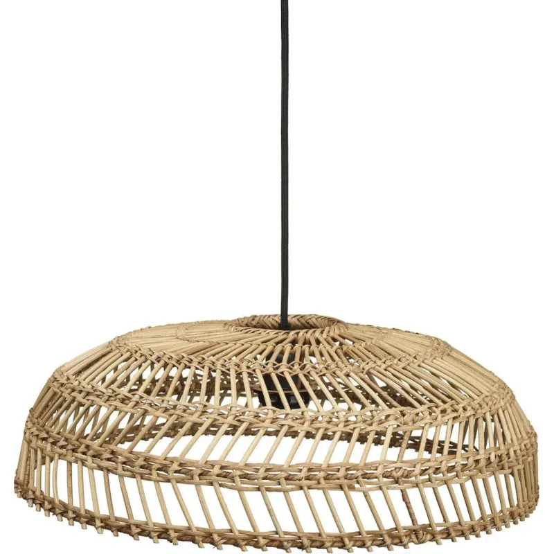 Hängelampe natürliches Rattan, Pendelleuchte Beige, Durchmesser 46 cm