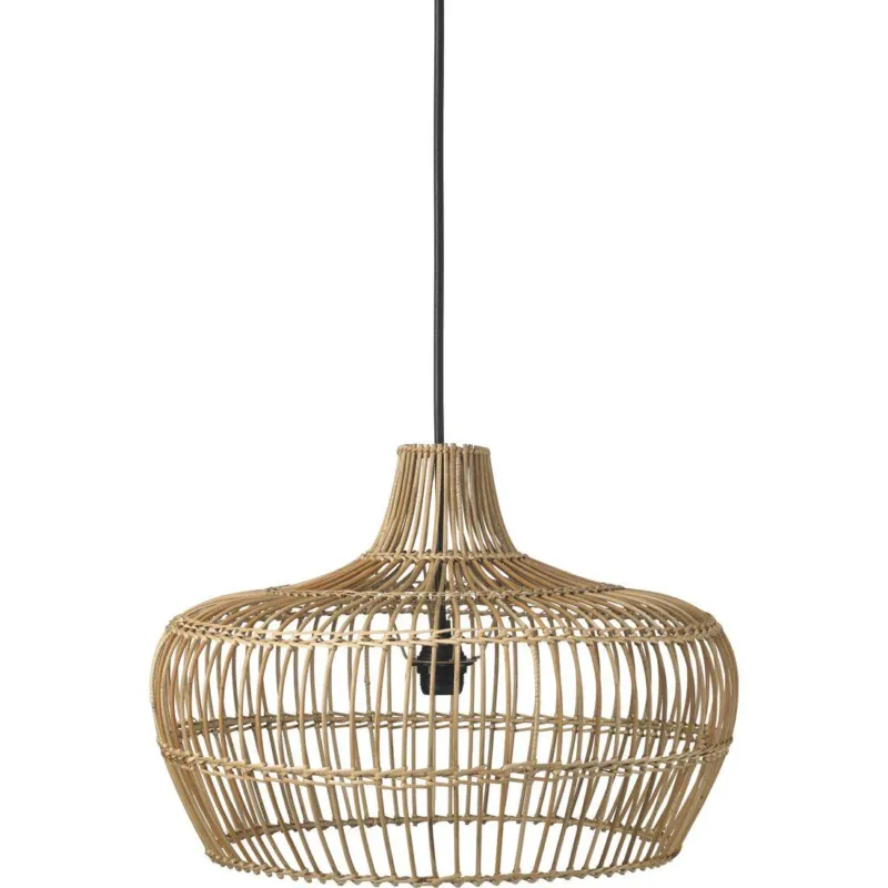 Hängelampe geflochtenes Rattan, Pendelleuchte Rattan, Durchmesser 51 cm