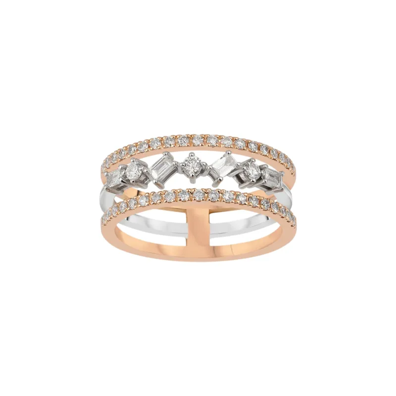 Ring mit 0.39 ct Diamanten und 0.14 ct Smaragd in 585 oder 750 Roségold