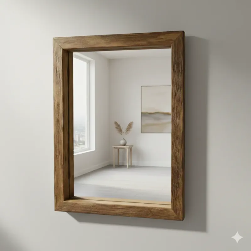 Spiegel Altholz alteiche S2255 34x44 unikat upcycling nachhaltig Badspiegel Wandspiegel Holzspiegel Eiche