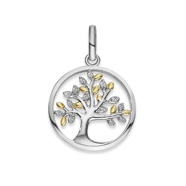 Silver Classics Lebensbaum Anhänger Silber 925 Bicolor Zirkonia – 6556.08967/0001