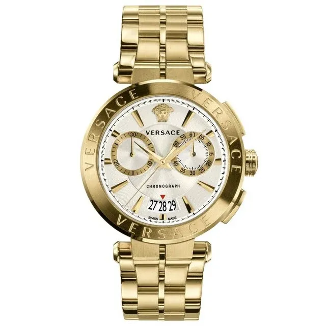 Versace Aion Chronograph Herren Uhr Gold Silber – VBR060017