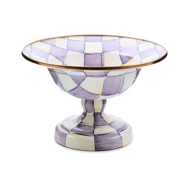 Violet Check Small Compote by MacKenzie-Childs